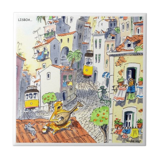 Carreau azulejo De Lisbonne 02 de tuile de Lisbonne (Devant)