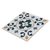 Carreau Azulejo Espagne Méditerranée bleu, blanc, brun (Côté)