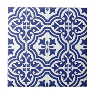 Carreau Azulejo Espagnol Traditionnel Bleu et Blanc