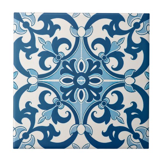 Carreau Azulejo Fleur de Lis Style Pattern (Devant)