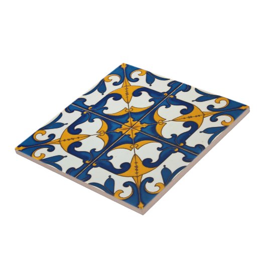 Carreau Azulejo Floraison Céleste (Côté)