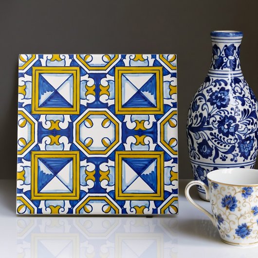 Carreau Azulejo Pattern Authentic Portuguese Home Accent