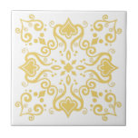 Carreau Azulejo Portugais Méditerranée Jaune Blanc A01a<br><div class="desc">Elégant original Azulejo Portugais Méditerranéen Traditionnel mais toujours de style moderne céramique motif carreaux chauds jaune clair sur un arrière - plan blanc. Parfait pour le design d'intérieur ou le retour en arrière. Pour d'autres variations de couleurs, contactez le concepteur. Vous pouvez vérifier à quoi ressemble le motif lorsque les...</div>