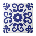 Carreau Azulejo Portugal Méditerranée Bleu Bleu Blanc 03<br><div class="desc">Elégant Azulejo portugais style méditerranéen motif céramique carrelage bleu sur un arrière - plan blanc. Idéal pour un séjour balnéaire frais et sensations designs d'intérieur.</div>