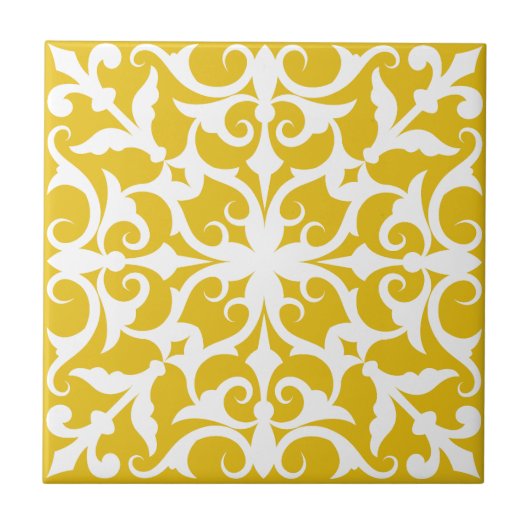 Carreau  Azulejo Portuguese Mediterranean Yellow&White (Devant)