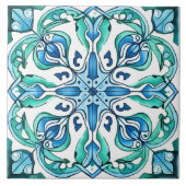 Carreau Azulejo vert rustique (Devant)