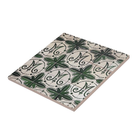 Carreau azulejo vert vintage (Côté)