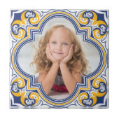 Carreau Azulejos bleu et jaune, photo personnalisée (Devant)