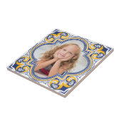 Carreau Azulejos bleu et jaune, photo personnalisée (Côté)