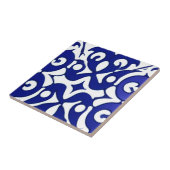 Carreau Azulejos indigo art géométrique (Côté)