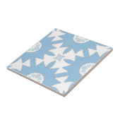 Carreau Azulejos Portugais Bleu Clair Et Blanc Géométrique (Côté)