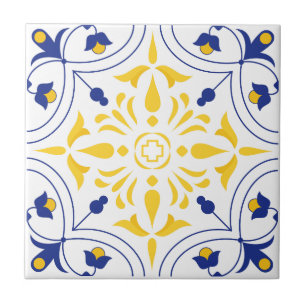 Carreau Azure Bloom Cross ton jaune