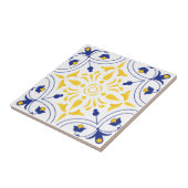 Carreau Azure Bloom Cross ton jaune (Côté)