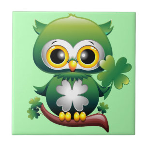 Carreau Baby Owl St Patrick Paddy Cartoon