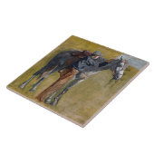 Carreau Badlands américains : Vieux West Cowboy avec cheva (Côté)