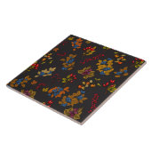 Carreau Baies d'automne sur chocolat brun 2 (Côté)