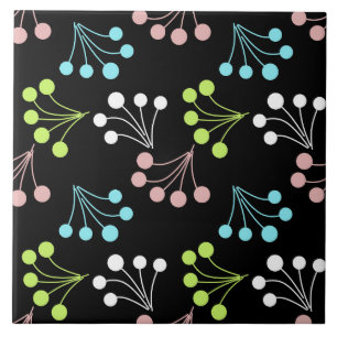 Carreau Baies multicolores simples motif rétro années 60