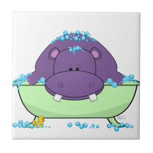 Carreau Baigner l'hippopotame pourpre