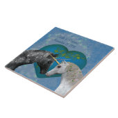 Carreau Baiser Unicornes Coeur mignon Mariage personnalisé (Côté)