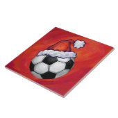 Carreau Bal de football de Santa Hat en rouge (Côté)