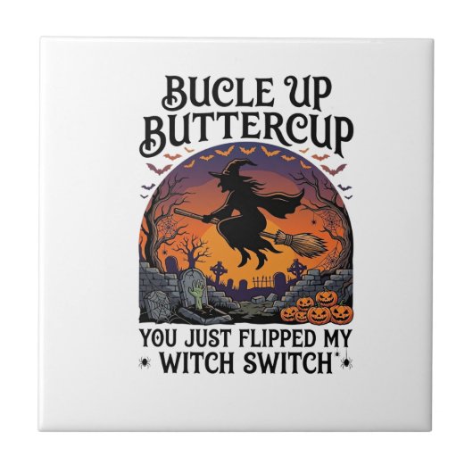 Carreau Balai de Halloween Sorcière Buttercup Switch Bucle (Devant)