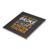 Carreau Balai d'Halloween de professeur de maths drôle (Côté)