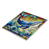 Carreau Baleine's Delft Un conte Océanique en verre tendu (Côté)