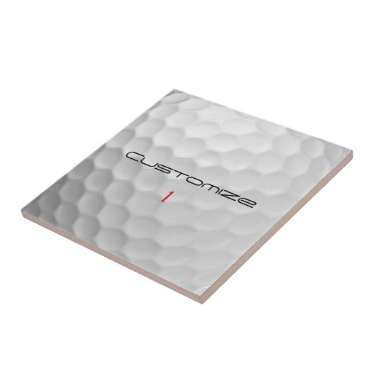 Carreau Balle de golf avec texte et numéro personnalisés (Côté)