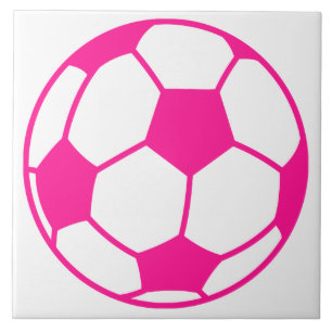 Carreau Balle de soccer rose chaud