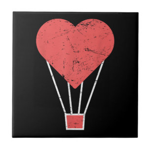 Carreau Ballons à air chaud de coeur mignon