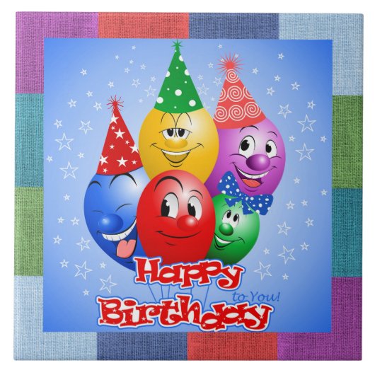 Carreau Ballons d'anniversaire joyeux (Devant)