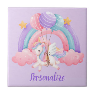 Carreau Balloons Licorne Bébé Mignon Couleurs Arc-en-ciel