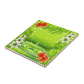 Carreau Bambou, eau et fleurs tropicales (Côté)