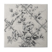 Carreau Bambou Trellis Repro en bambou noir et blanc (Devant)