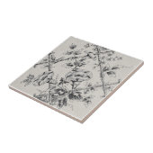 Carreau Bambou Trellis Repro en bambou noir et blanc (Côté)