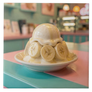Carreau Banane en résine Sundae Boutique de glace rétro