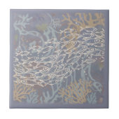 Carreau Banc de poissons dans le violet corail ID1198 (Devant)