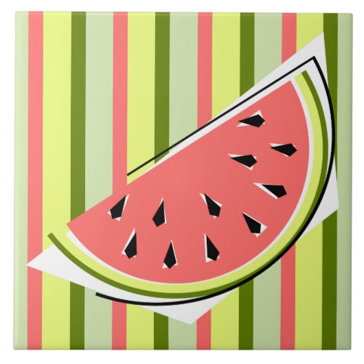 Carreau Bande de pastèque classique (Devant)