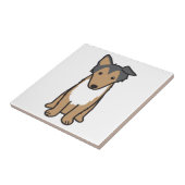 Carreau Bande dessinée de chien de colley (Côté)