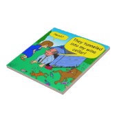 Carreau Bande dessinée de chien et de chat de cave 726 (Côté)