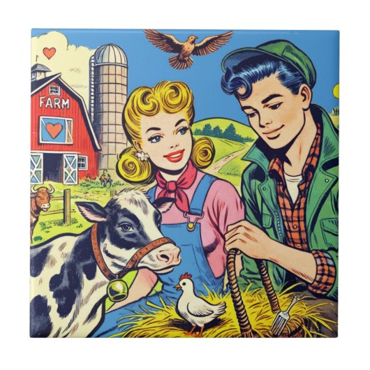 Carreau Bande dessinée de la ferme (Devant)