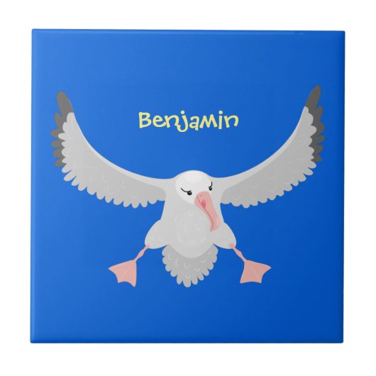 Carreau Bande dessinée de l'oiseau mûre albatros (Devant)