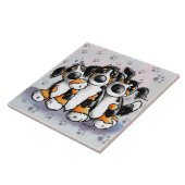 Carreau Bande dessinée drôle de trois de Bernese chiens de (Côté)