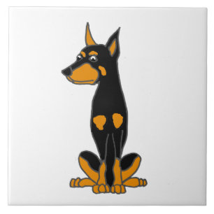 Carreau Bande dessinée mignonne de chiot de Pinscher de