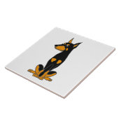 Carreau Bande dessinée mignonne de chiot de Pinscher de (Côté)