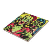 Carreau Bande dessinée rétro Zombie Couple (Côté)