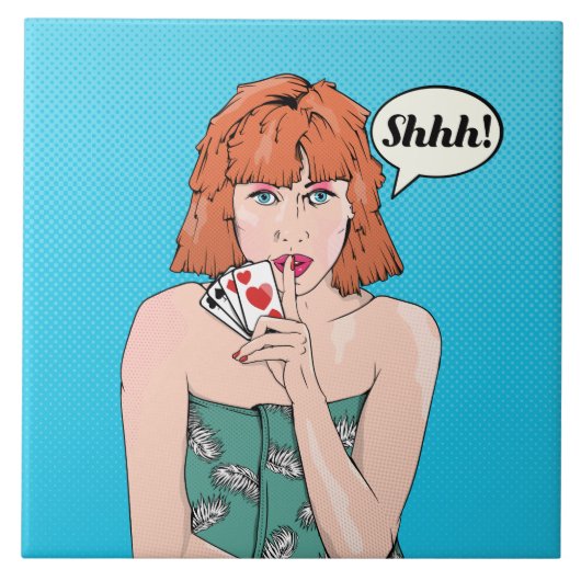 Carreau Bande dessinée style poker triche (Devant)