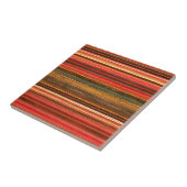 Carreau Bande textile de matériau rouge orange et vert ray (Côté)