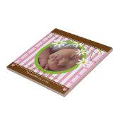 Carreau Bandes blanches roses & marguerites gardien de béb (Côté)