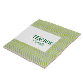 Carreau Bandes blanches vert citron professeur nom c (Côté)
